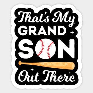 Baseball Grandma That's My Grandson Out There Sticker